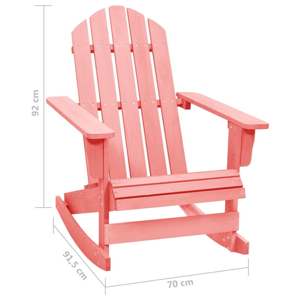 vidaXL Chaise à bascule de jardin Adirondack bois de sapin massif rose