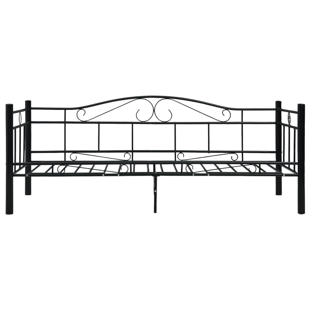 vidaXL Cadre de lit de repos Noir Métal 90 x 200 cm