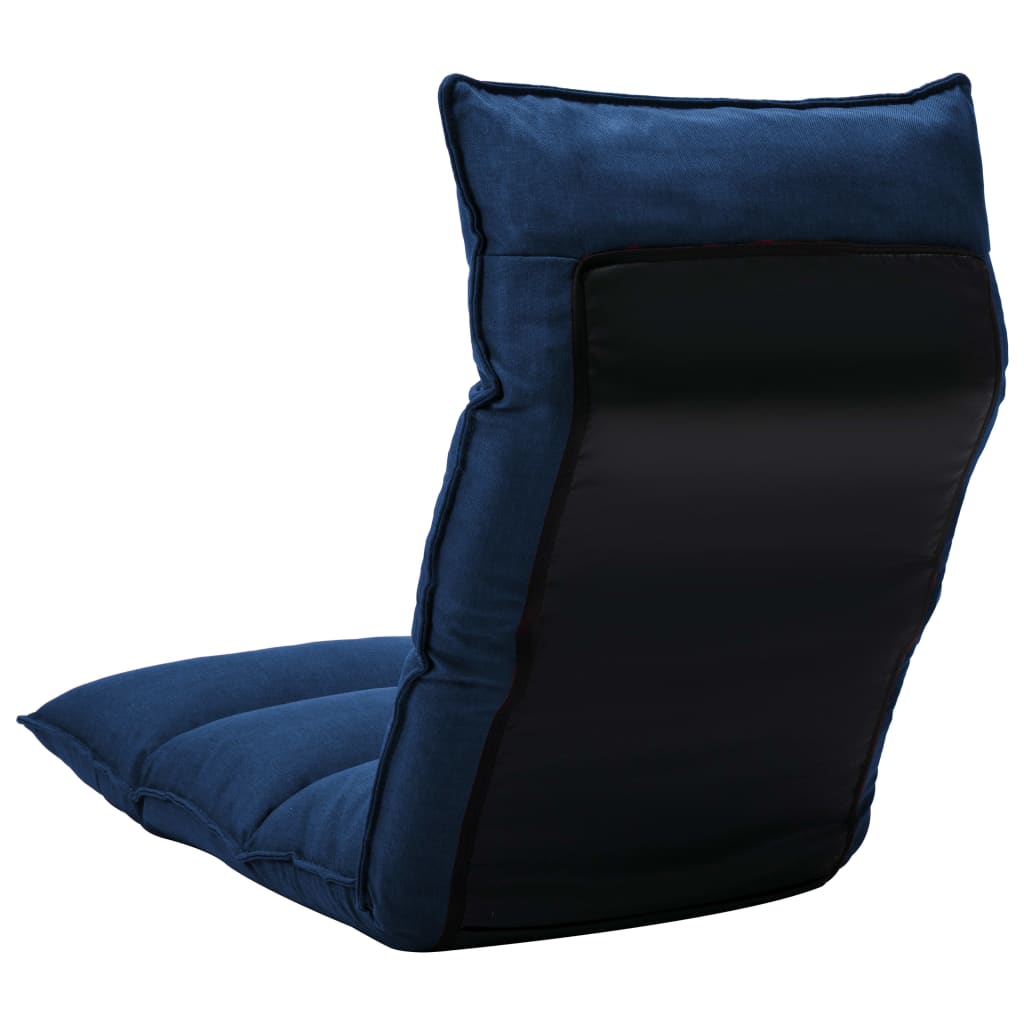 vidaXL Chaise pliable de sol Bleu Tissu