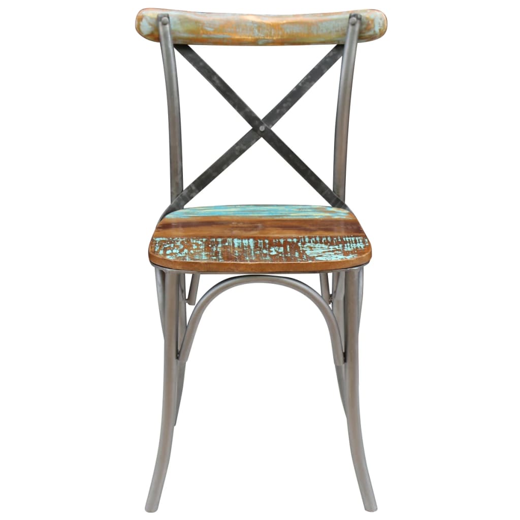 vidaXL Chaises à manger lot de 2 bois de récupération solide