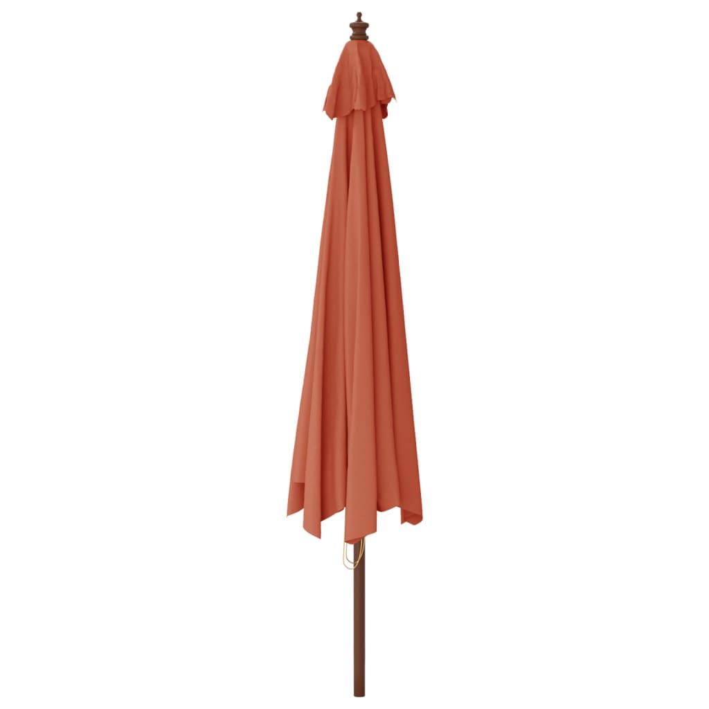 vidaXL Parasol de jardin avec mât en bois terre cuite 400x273 cm