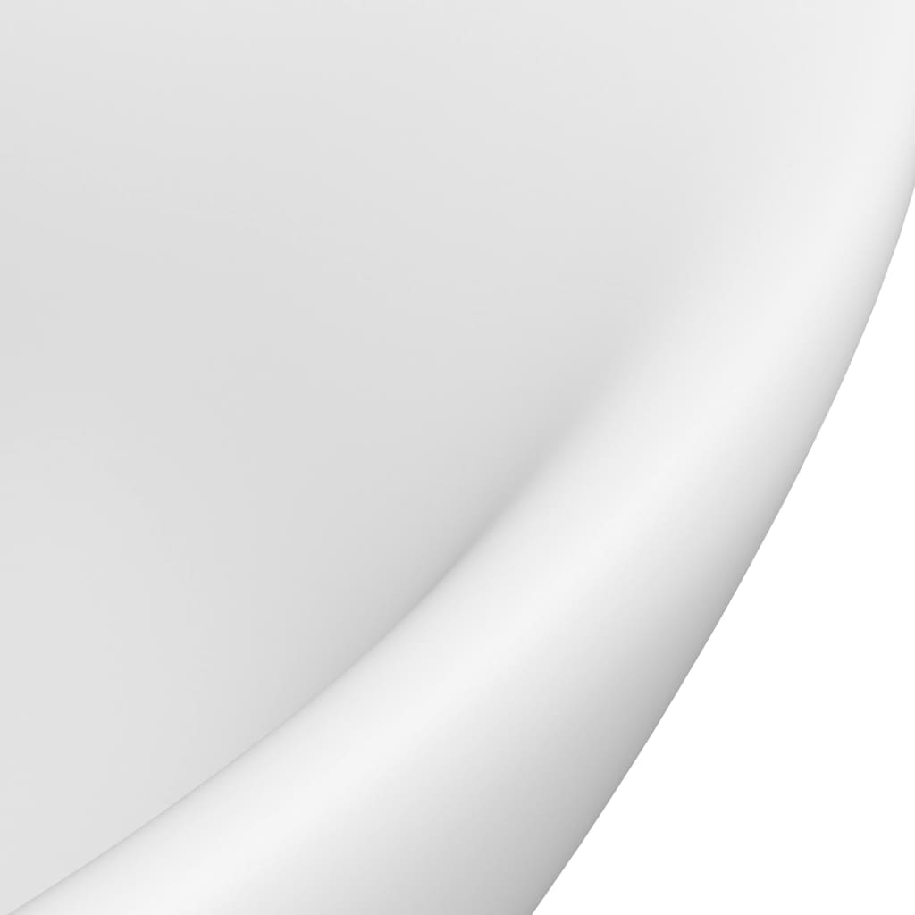 vidaXL Lavabo ovale de luxe à trop-plein Blanc mat 58,5x39cm Céramique