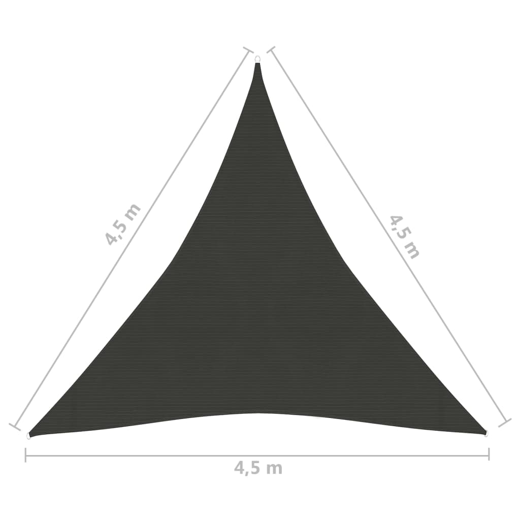 vidaXL Voile d'ombrage 160 g/m² Anthracite 4,5x4,5x4,5 m PEHD