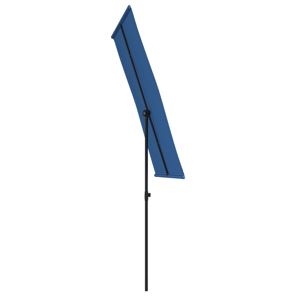 vidaXL Parasol d'extérieur avec mât en aluminium 180x110 cm Bleu azuré