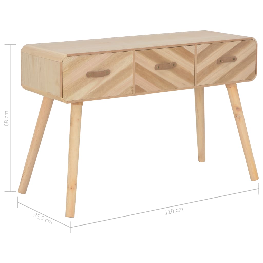 vidaXL Table console 100 x 35 x 68 cm Bois massif