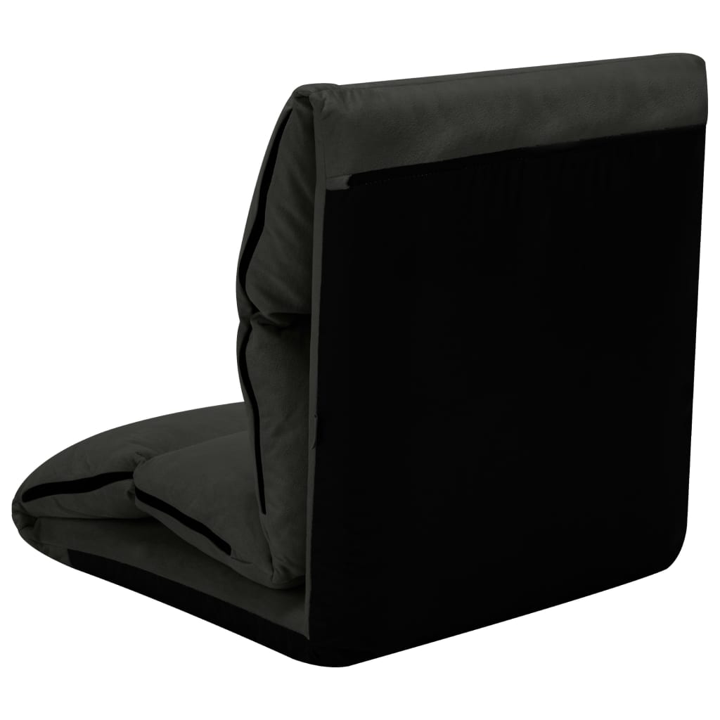 vidaXL Chaise pliable de sol Noir Microfibre