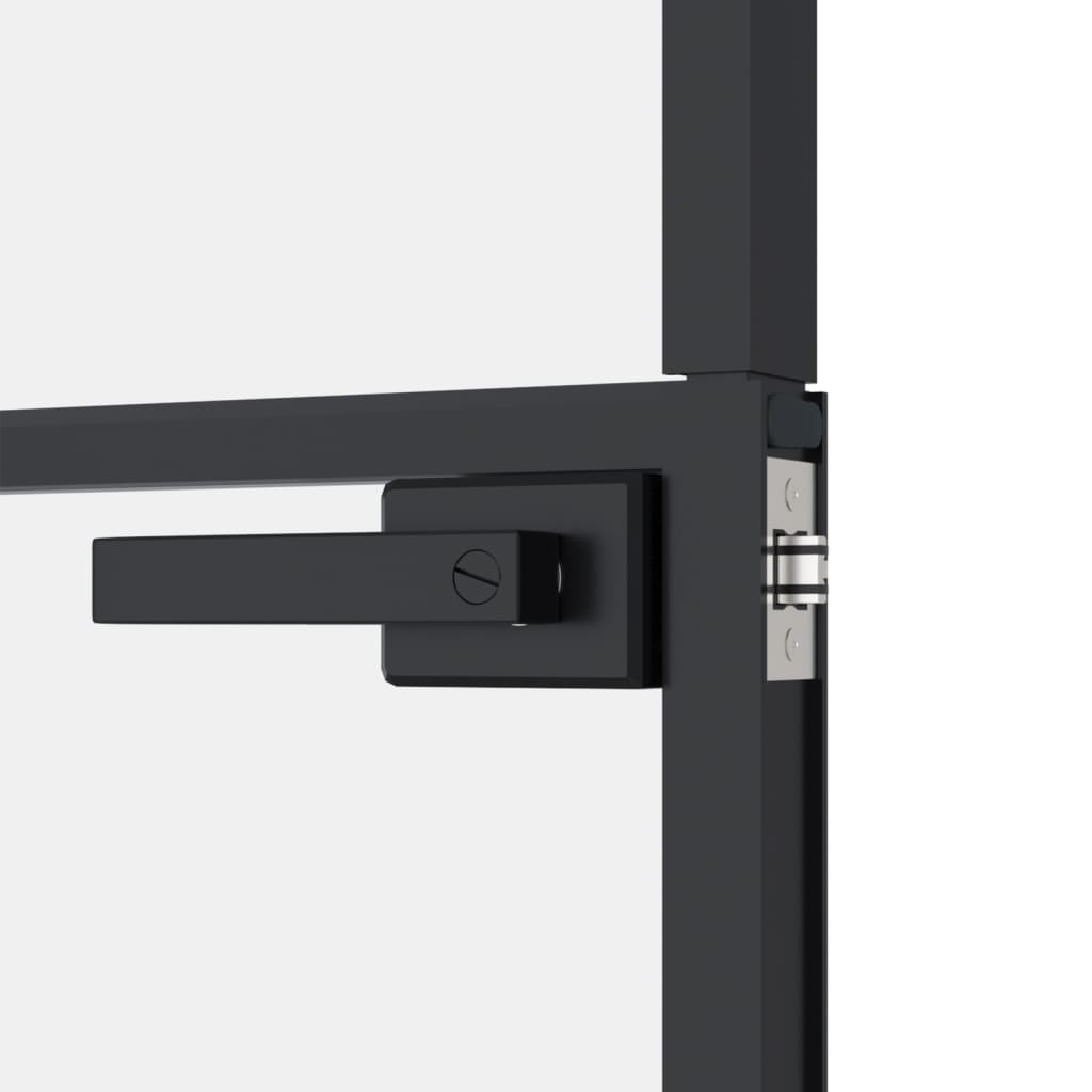 vidaXL Porte d'intérieur Noir 83x201,5 cm Trempé verre aluminium fin