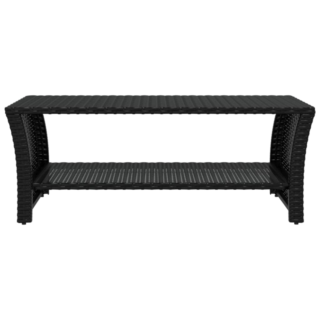 vidaXL Table basse noir 100x50x40 cm résine tressée