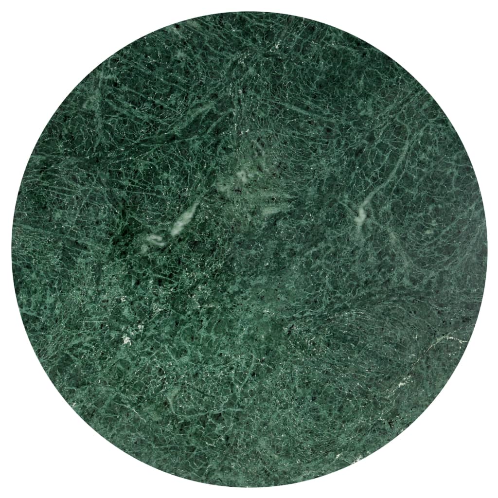 vidaXL Table basse Vert 60x60x35 cm Pierre véritable et texture marbre