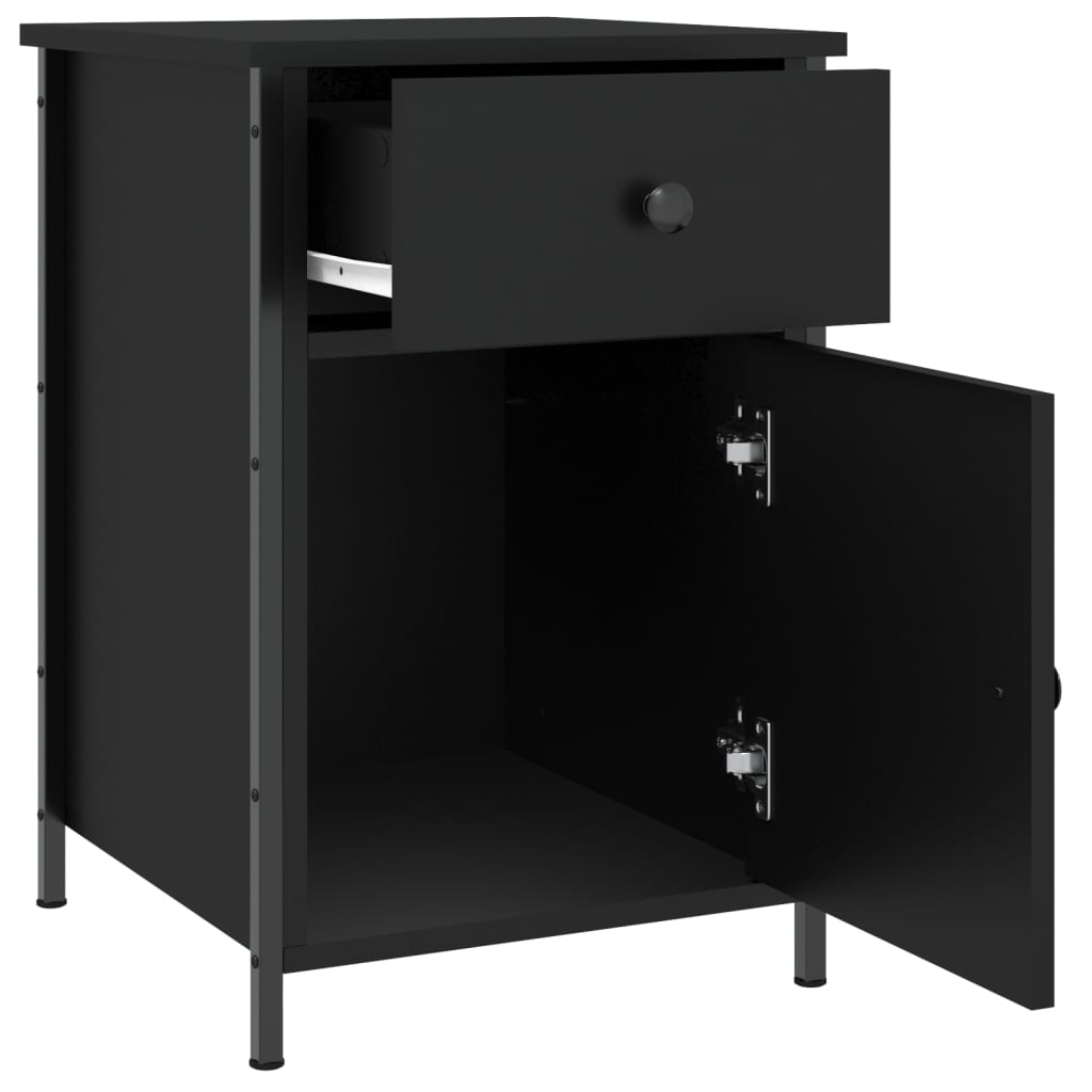vidaXL Table de chevet noir 40x42x60 cm bois d’ingénierie