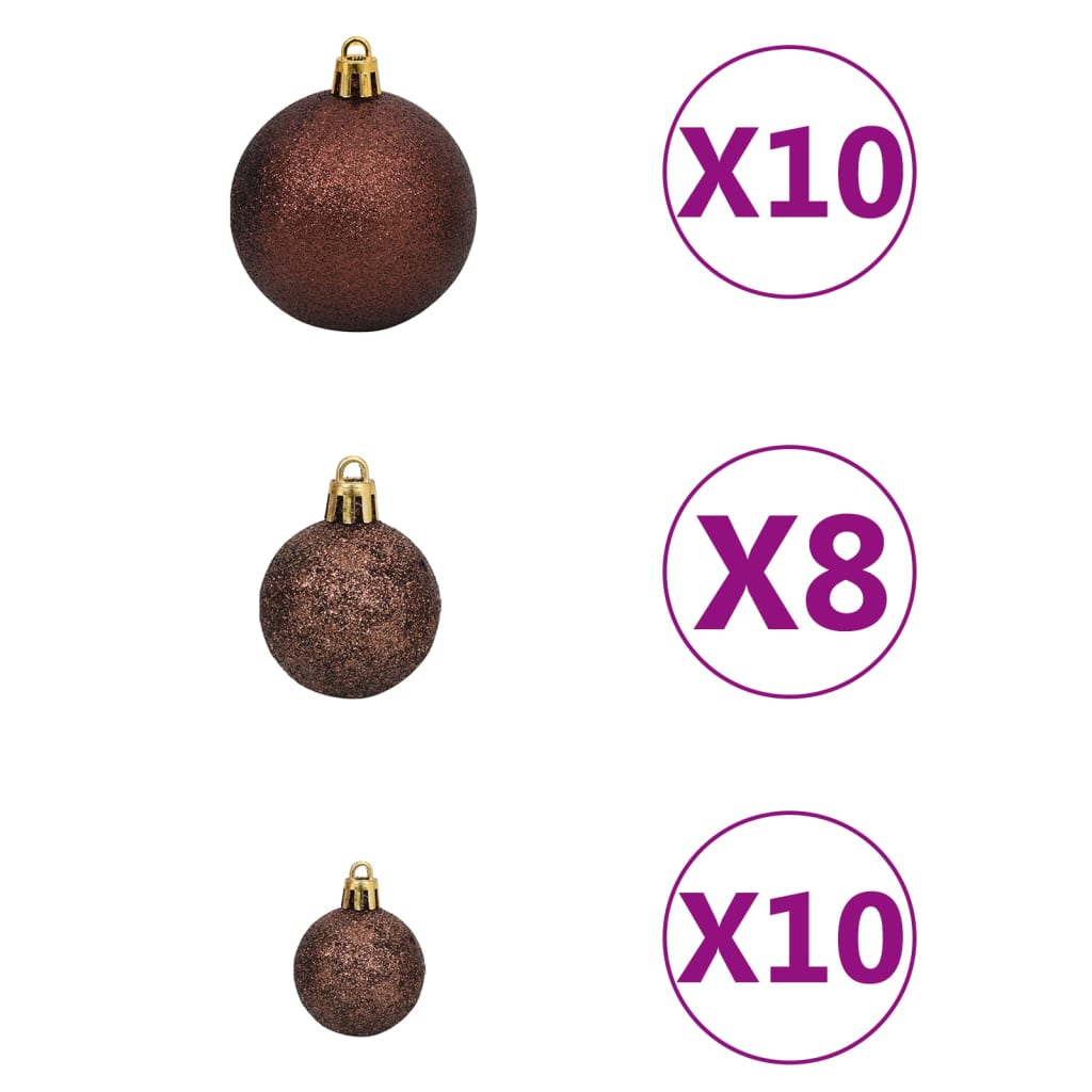 vidaXL Set de boules de Noël avec pic et 300 LED 120pcs Doré et bronze