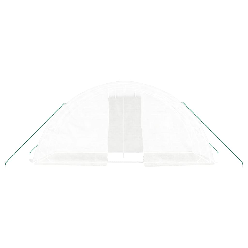 vidaXL Serre avec cadre en acier blanc 10 m² 5x2x2,3 m