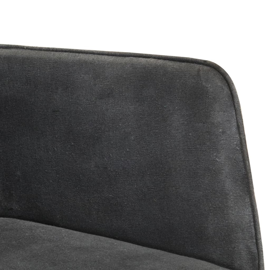 vidaXL Chaise à bascule avec repose-pied Noir vintage Toile