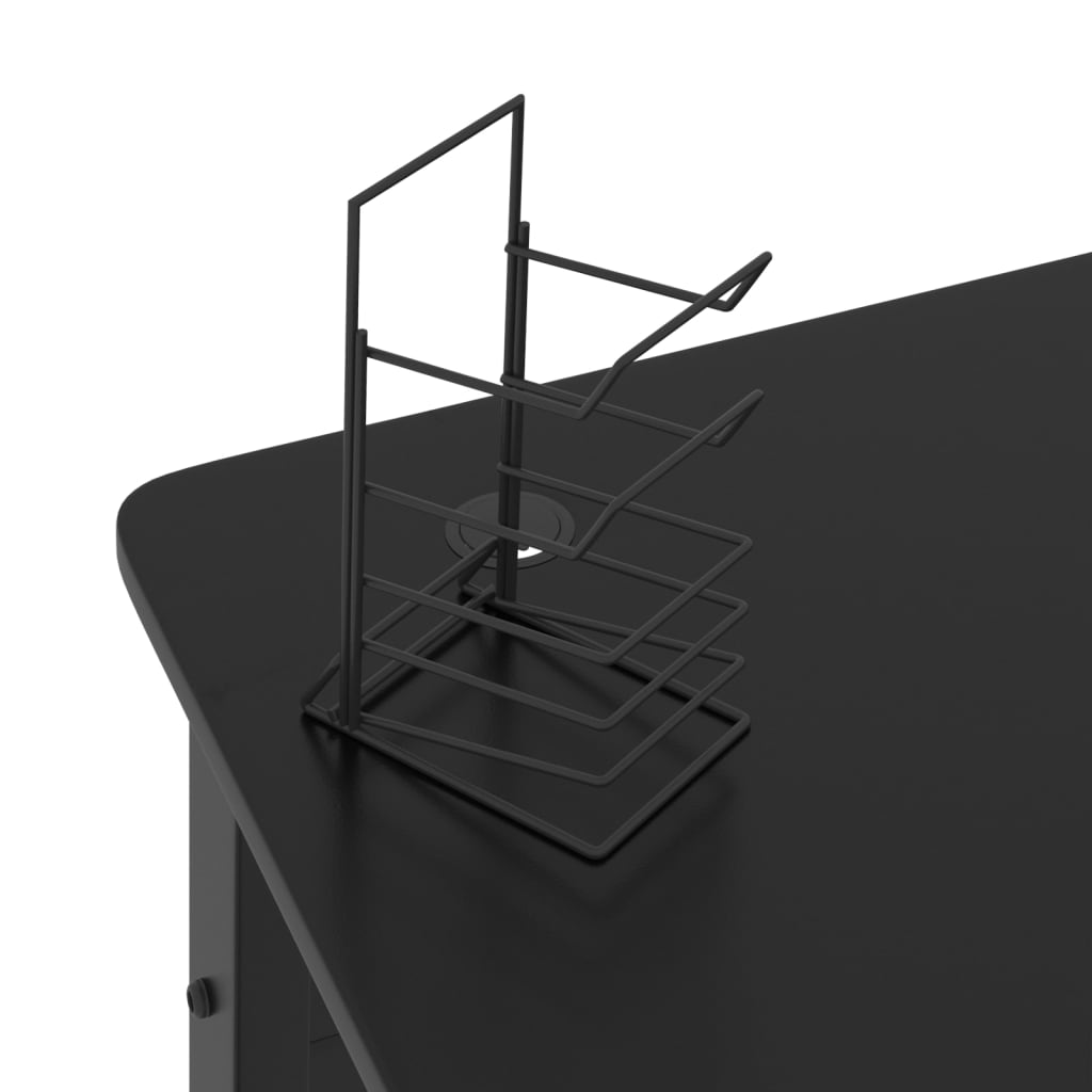 vidaXL Bureau de jeu avec pieds en forme de K Noir 90x60x75 cm