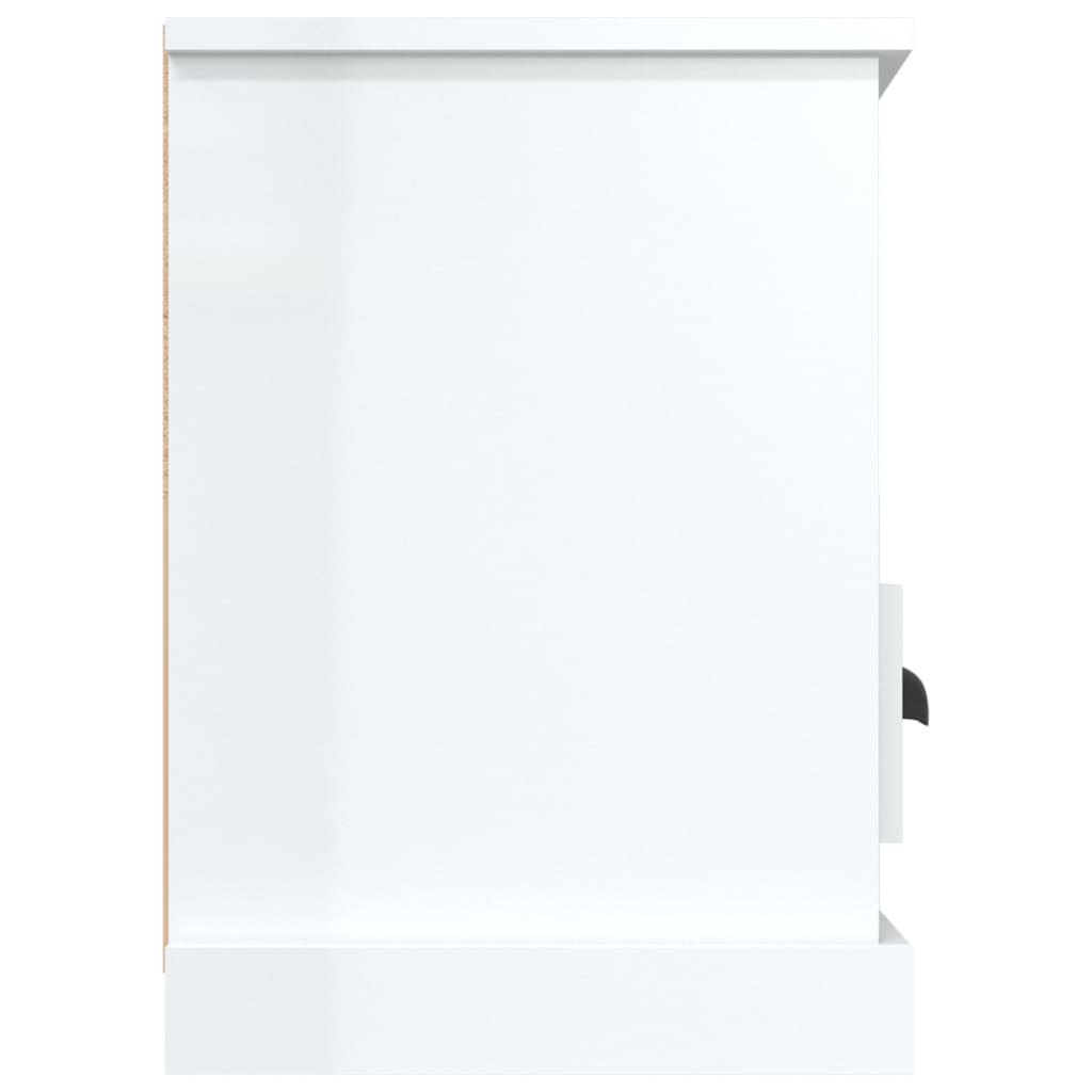 vidaXL Meuble TV blanc brillant 100x35x50 cm bois d'ingénierie