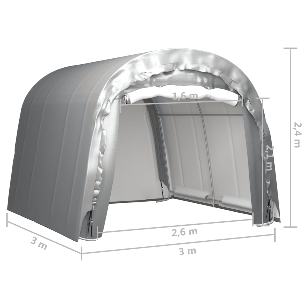 vidaXL Tente de rangement 300x300 cm Acier Gris