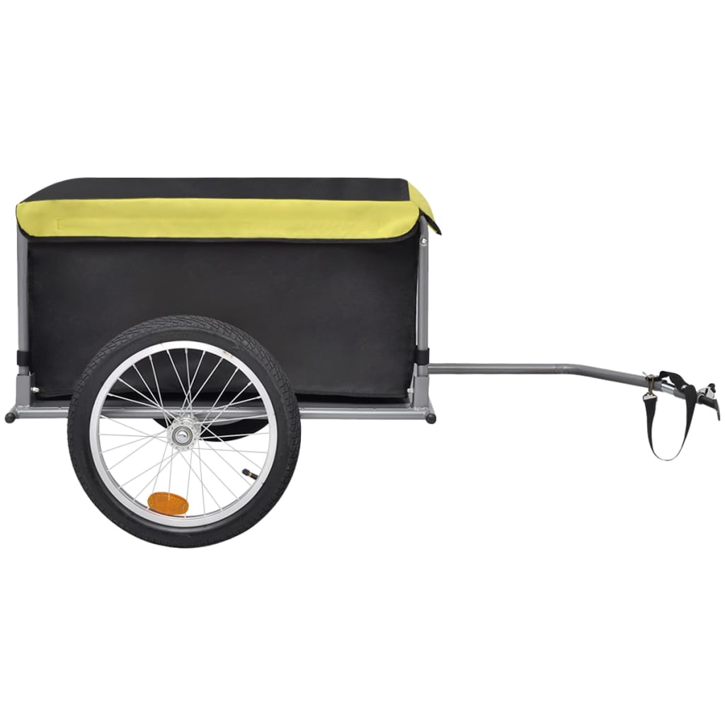 vidaXL Remorque de bicyclette 65 kg Noir et jaune