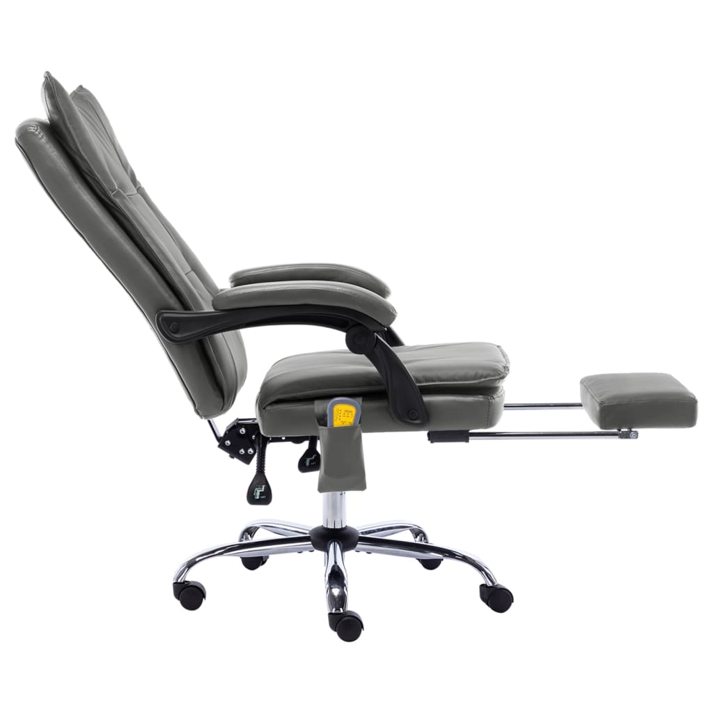 vidaXL Chaise de bureau de massage Anthracite Similicuir