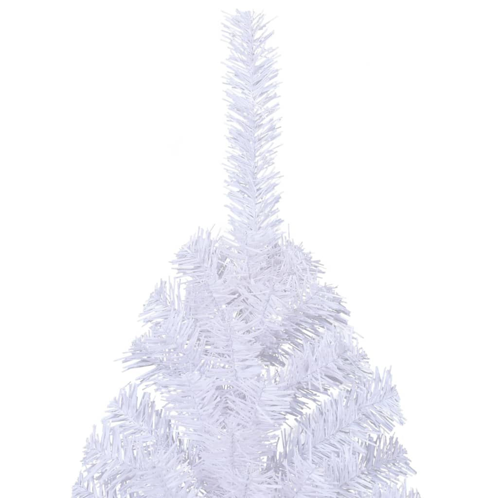 vidaXL Sapin de Noël artificiel moitié avec support blanc 240 cm PVC