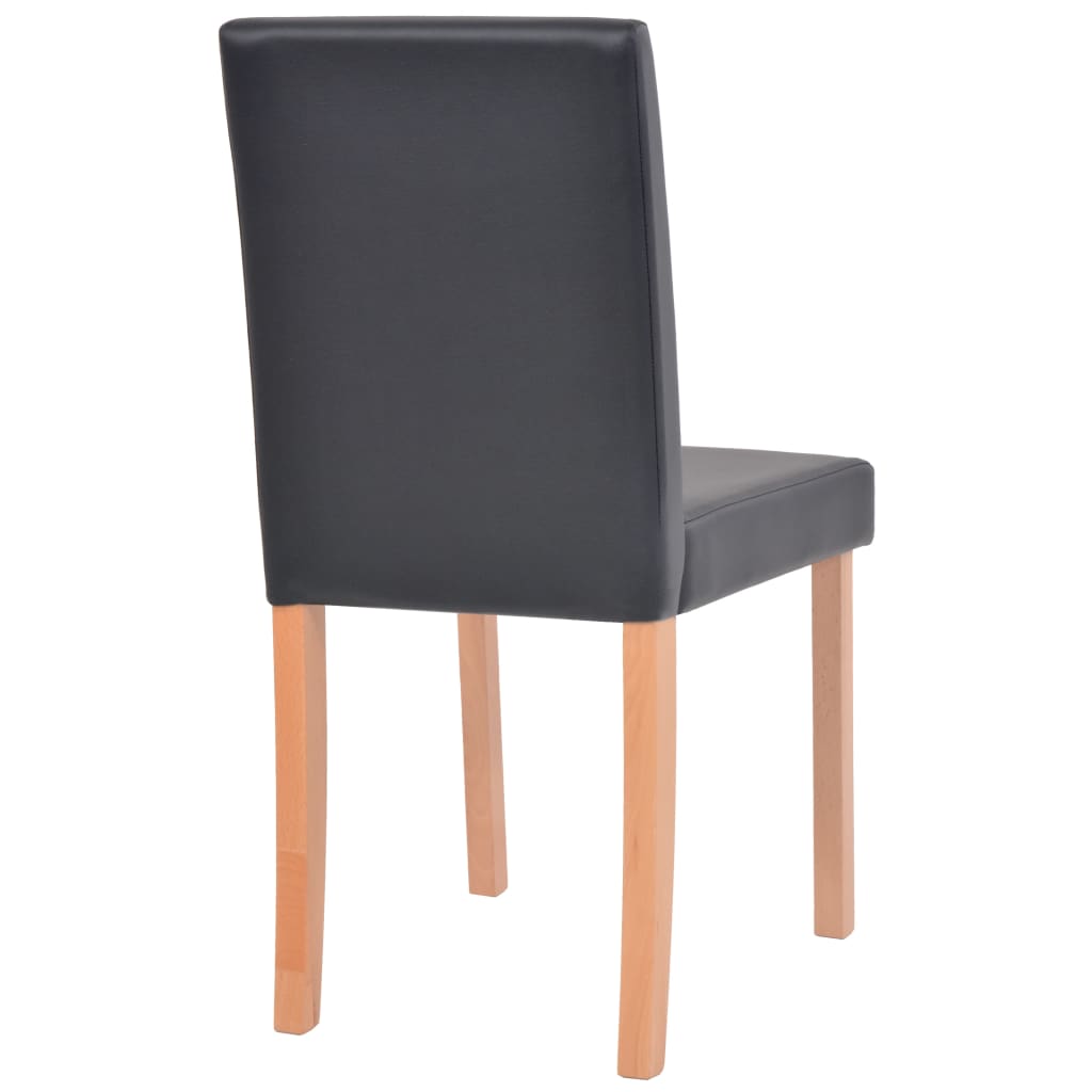 vidaXL Table et chaises 5 pcs Cuir synthétique Chêne Noir