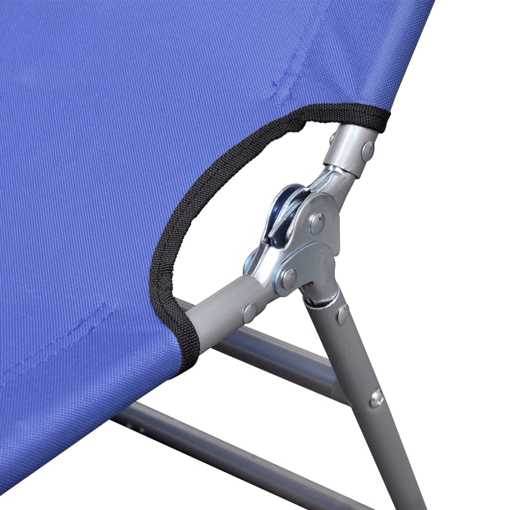 vidaXL Chaise longue avec coussin de tête Acier enduit de poudre Bleu