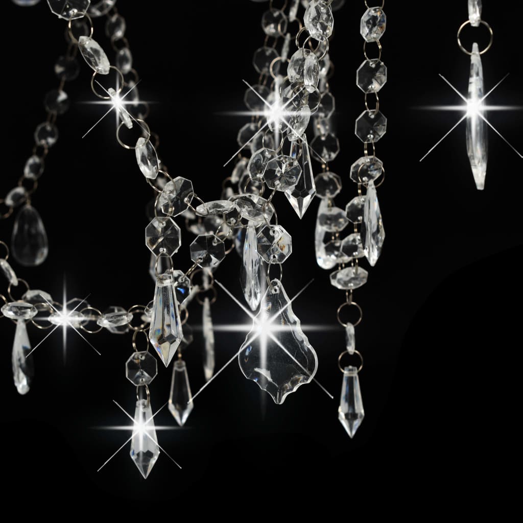 vidaXL Lustre avec perles Blanc 8 ampoules E14