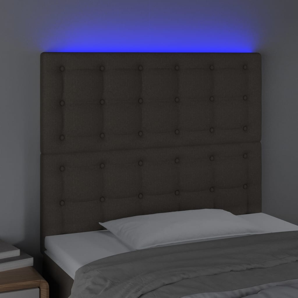 vidaXL Tête de lit à LED Taupe 90x5x118/128 cm Tissu