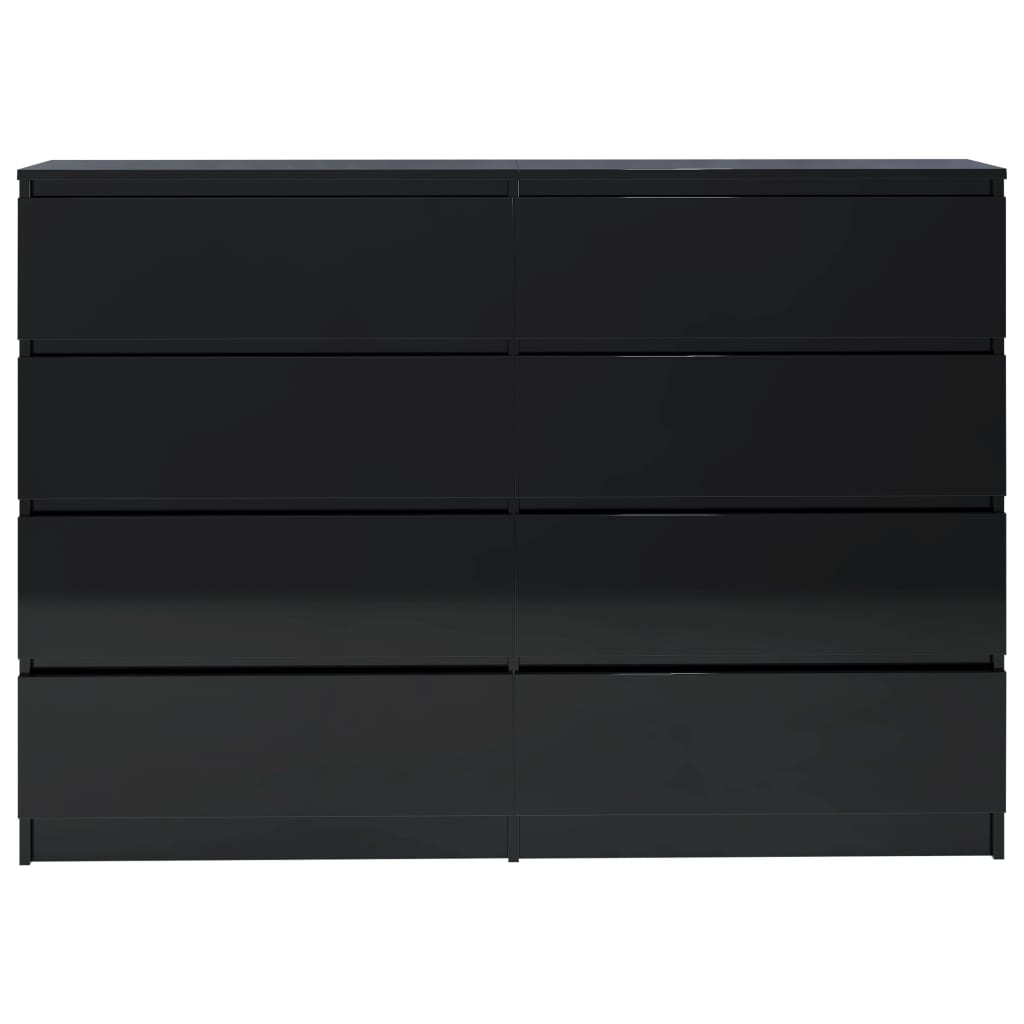 vidaXL Buffet Noir brillant 140 x 35 x 99 cm Aggloméré