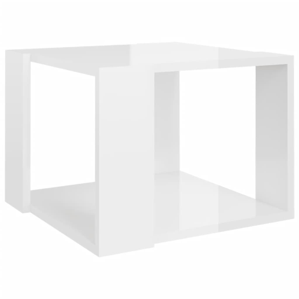 vidaXL Table basse Blanc brillant 40x40x30 cm Bois d'ingénierie
