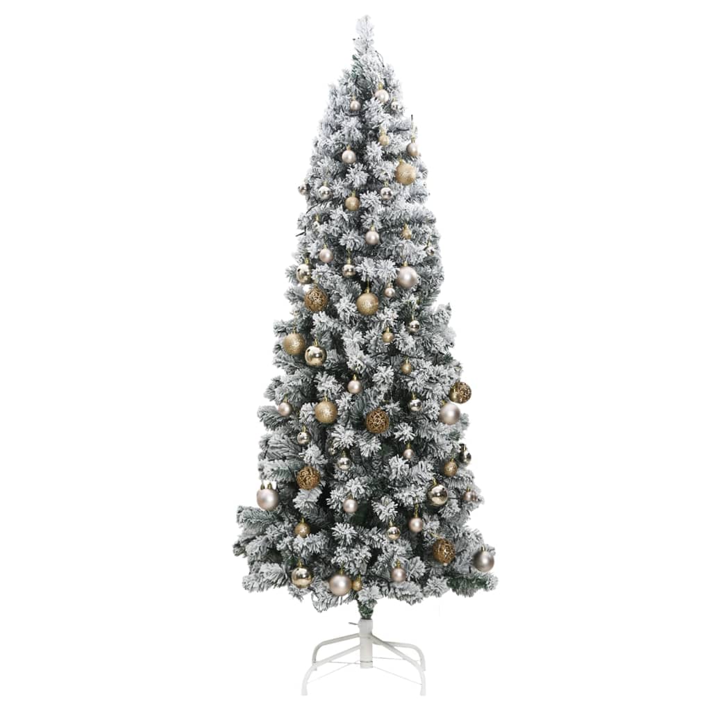 vidaXL Sapin de Noël artificiel articulé 300 LED et boules 180 cm